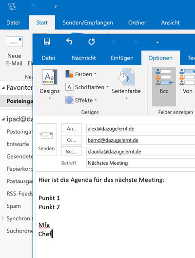 Emails schreiben mit Outlook (Minikurs)