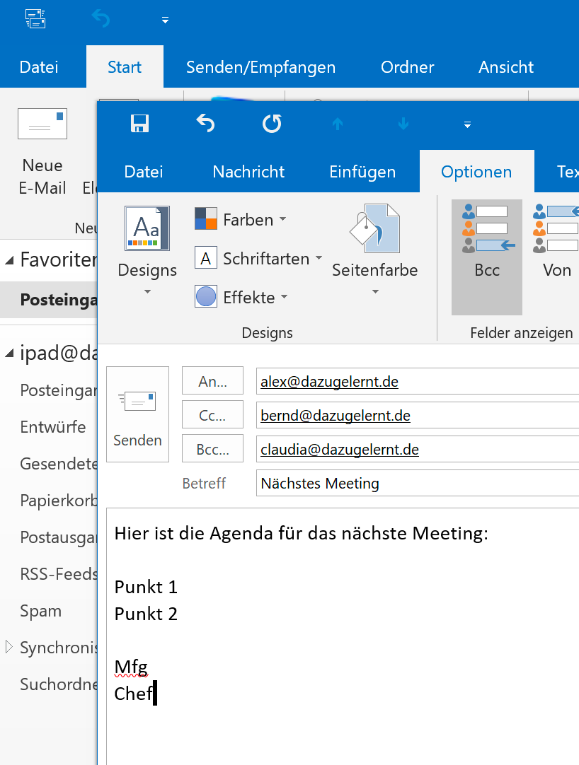 Emails schreiben mit Outlook (Minikurs)